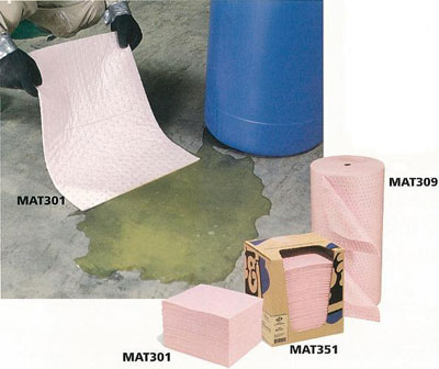 Pig MAT401 Absorbent Roll,Oil-Based Liquids,White